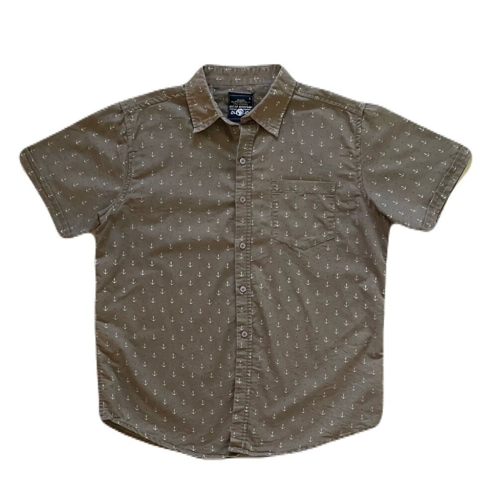 Red Rhino Clothing Co Button Down Nautical Short Sleeve Mens Large